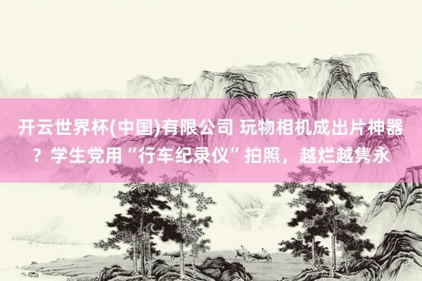 开云世界杯(中国)有限公司 玩物相机成出片神器？学生党用“行车纪录仪”拍照，越烂越隽永
