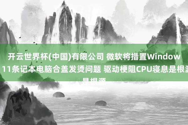 开云世界杯(中国)有限公司 微软将措置Windows 11条记本电脑合盖发烫问题 驱动梗阻CPU寝息是根源