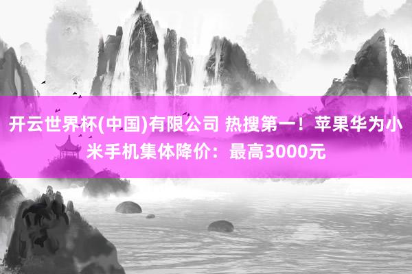 开云世界杯(中国)有限公司 热搜第一！苹果华为小米手机集体降价：最高3000元