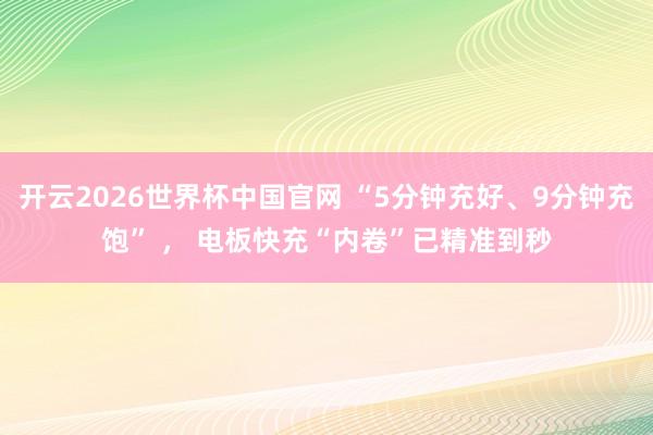 开云2026世界杯中国官网 “5分钟充好、9分钟充饱” ， 电板快充“内卷”已精准到秒