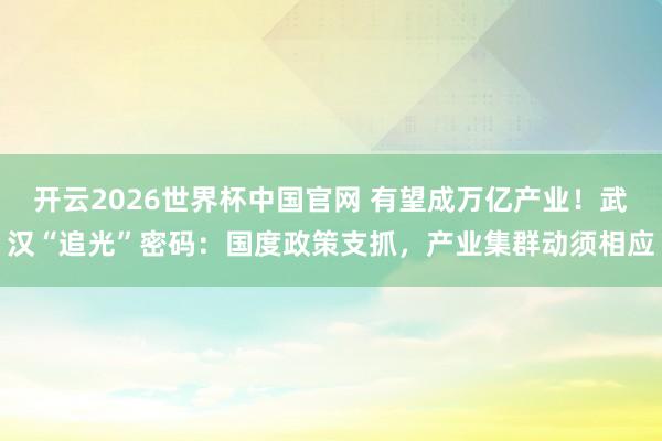 开云2026世界杯中国官网 有望成万亿产业！武汉“追光”密码：国度政策支抓，产业集群动须相应