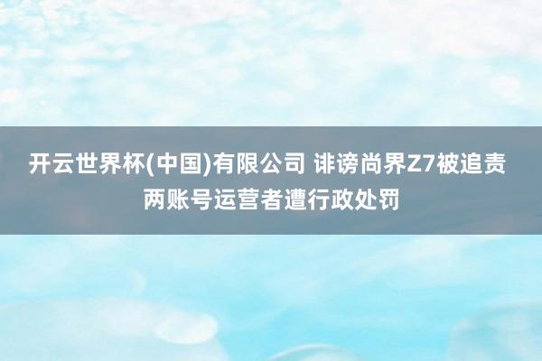 开云世界杯(中国)有限公司 诽谤尚界Z7被追责 两账号运营者遭行政处罚