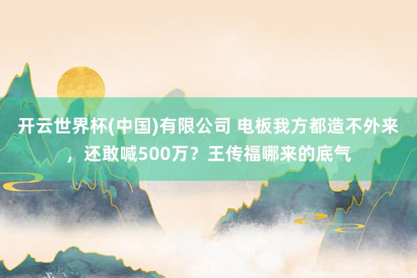 开云世界杯(中国)有限公司 电板我方都造不外来，还敢喊500万？王传福哪来的底气