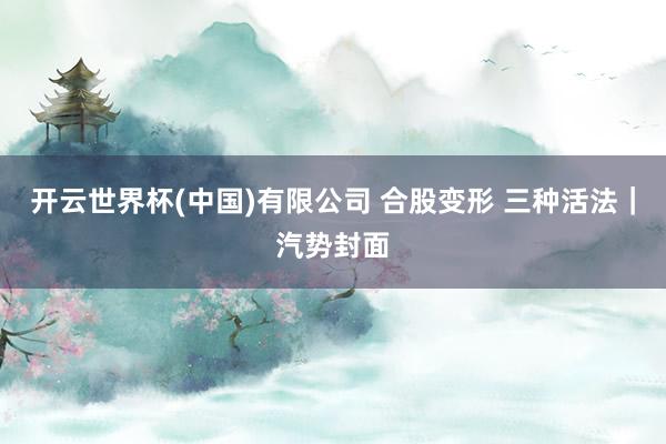 开云世界杯(中国)有限公司 合股变形 三种活法｜汽势封面