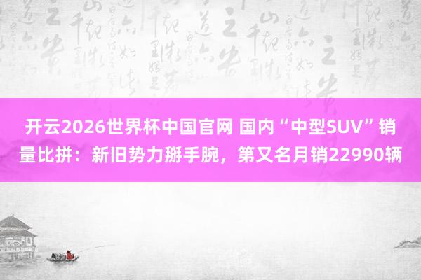 开云2026世界杯中国官网 国内“中型SUV”销量比拼：新旧势力掰手腕，第又名月销22990辆
