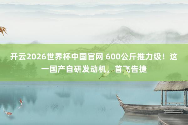 开云2026世界杯中国官网 600公斤推力级！这一国产自研发动机，首飞告捷