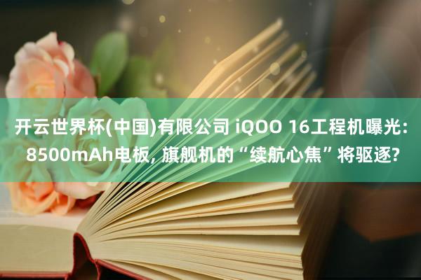 开云世界杯(中国)有限公司 iQOO 16工程机曝光: 8500mAh电板， 旗舰机的“续航心焦”将驱逐?