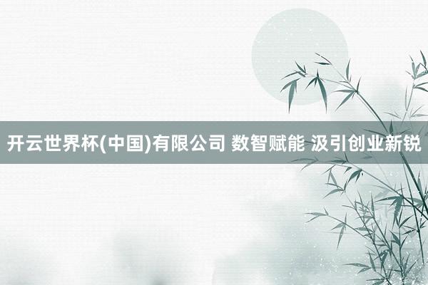 开云世界杯(中国)有限公司 数智赋能 汲引创业新锐