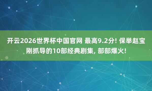 开云2026世界杯中国官网 最高9.2分! 保举赵宝刚抓导的10部经典剧集， 部部爆火!