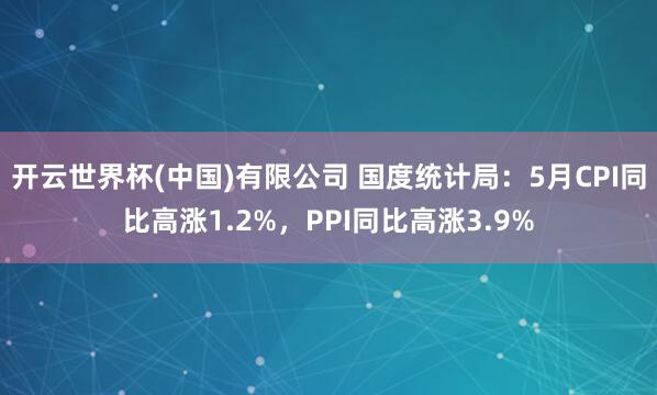 开云世界杯(中国)有限公司 国度统计局:5月CPI同比高涨1.2%,PPI同比高涨3.9%