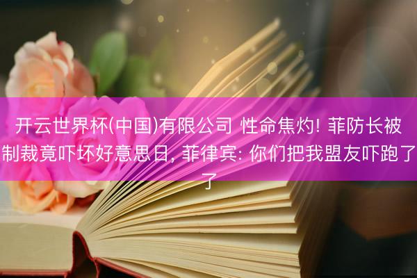 开云世界杯(中国)有限公司 性命焦灼! 菲防长被制裁竟吓坏好意思日， 菲律宾: 你们把我盟友吓跑了